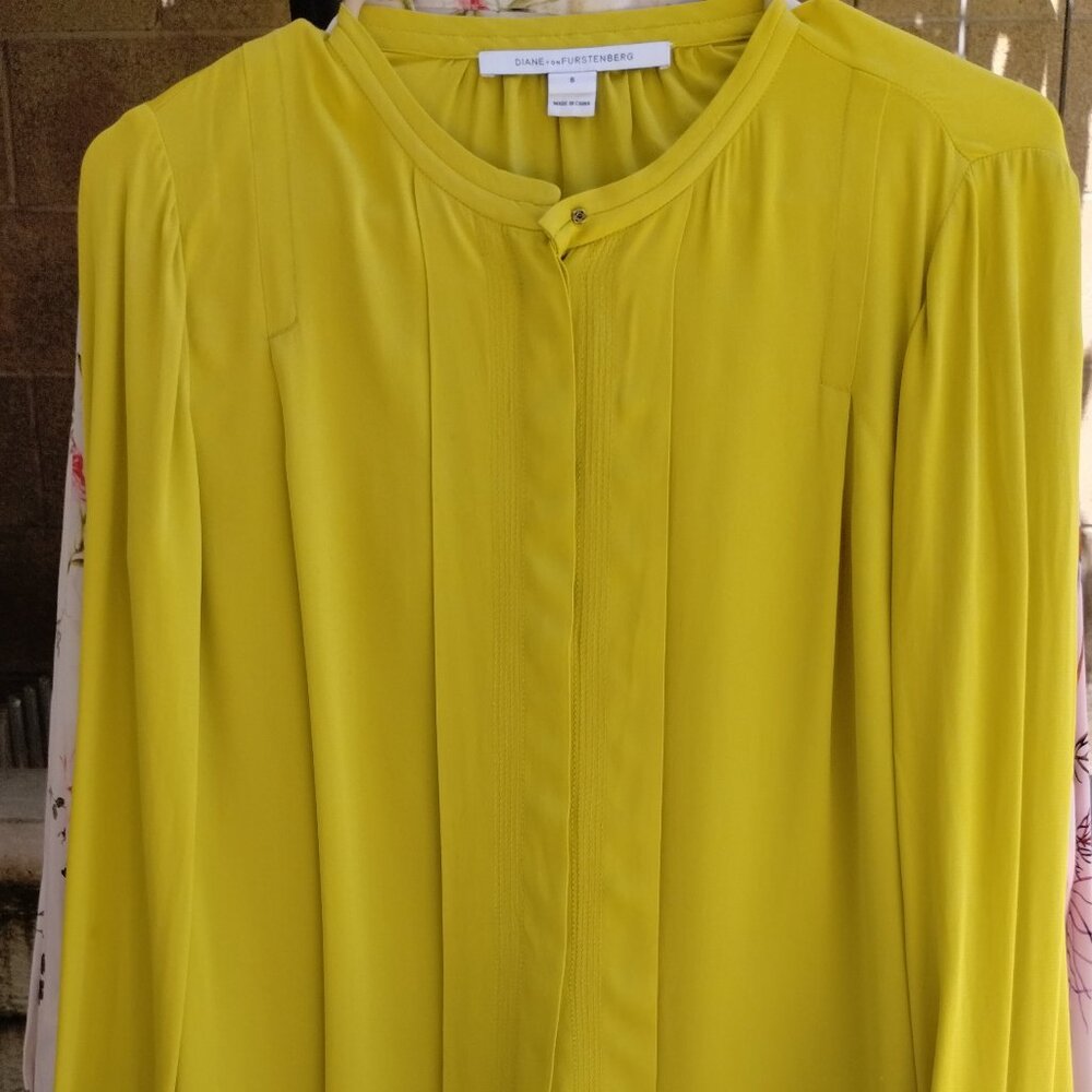 Diane Von Furstenberg silk mustard blouse